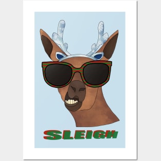 Christmas llama Posters and Art